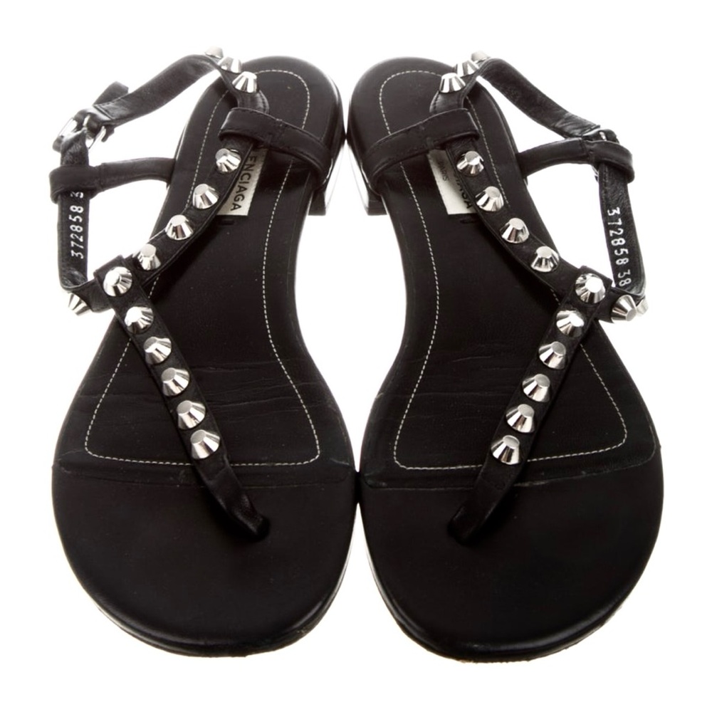 Balenciaga Leather Studded Accents T-Strap Sandals
Women's Size: 8